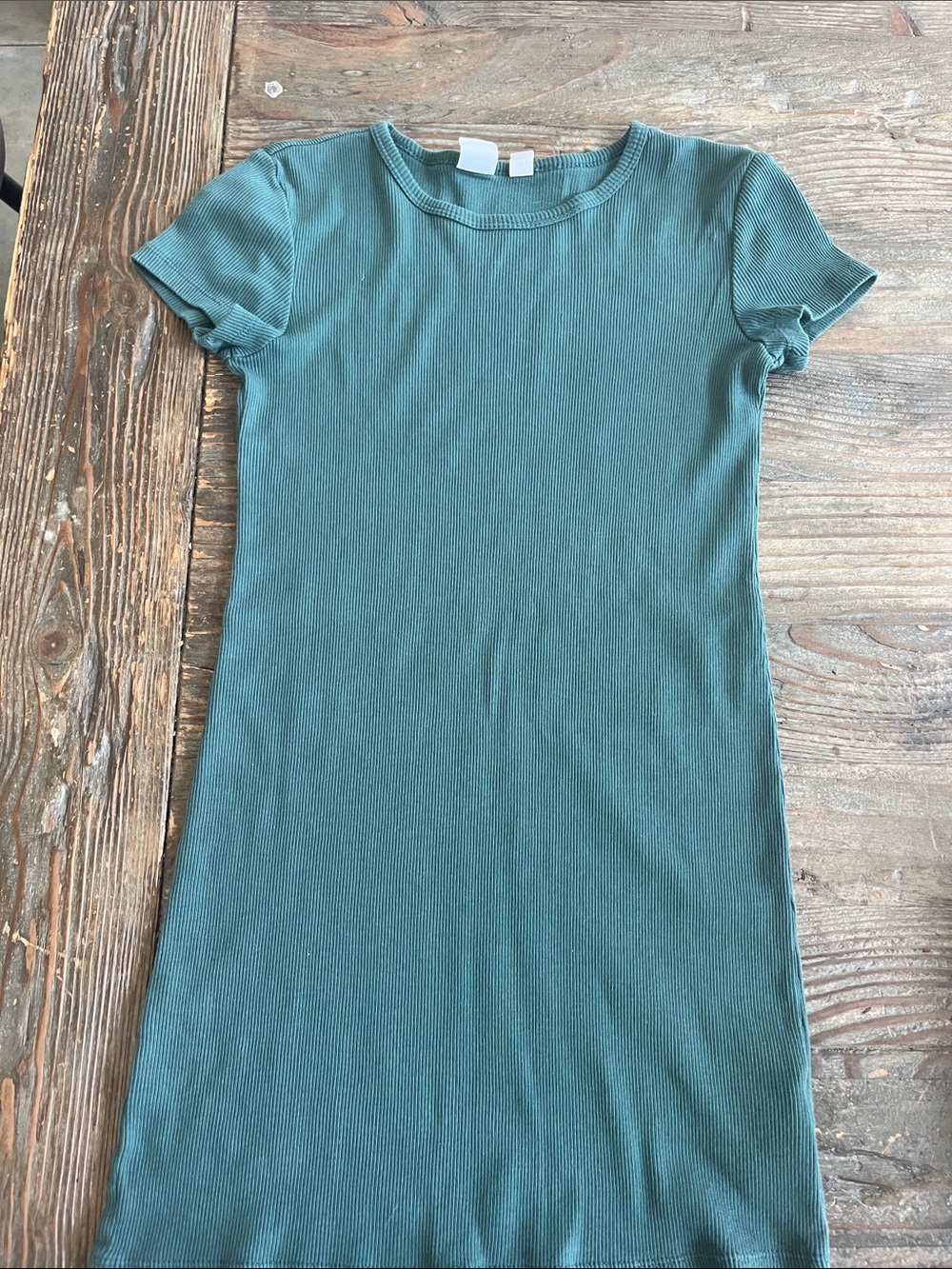 GAP Green Ribbed Short Sleeve Dress
